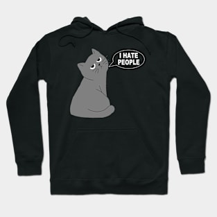 I HATE PEOPLE / Cat Hoodie